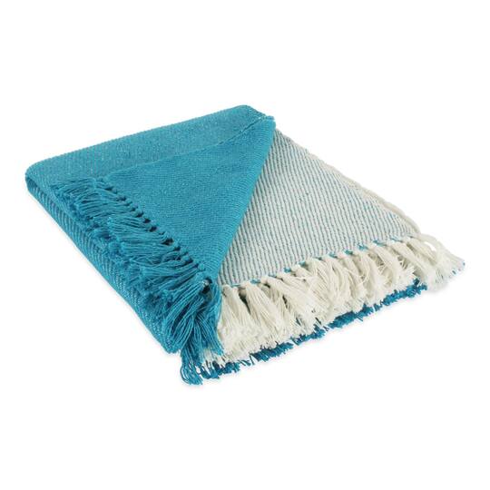 DII® Teal Four Square Woven Throw - Main Image